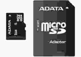 Карта памяти ADATA 8GB microSDHC Class 4 + SD-adapter (AUSDH8GCL4-RA1)