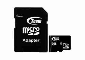 Карта памяти Team 8 GB microSDHC Class 4 + SD Adapter (TUSDH8GCL403)