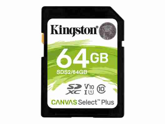 Карта памяти Kingston 64 GB SDXC Class 10 UHS-I Canvas Select Plus (SDS2/64GB)