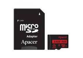 Карта пам'яті Apacer 64 GB microSDXC Class 10 UHS-I R85 + SD adapter (AP64GMCSX10U5-R)