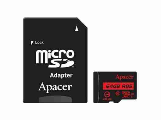 Карта памяти Apacer 64 GB microSDXC Class 10 UHS-I R85 + SD adapter (AP64GMCSX10U5-R)