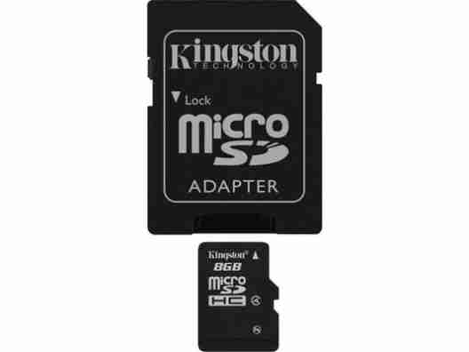 Карта памяти Kingston 8GB microSDHC Class 4 + SD-adapter SDC4/8GB