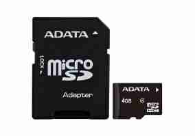 Карта памяти ADATA 4GB microSDHC Class 4 + SD-adapter (AUSDH32GCL4-R)