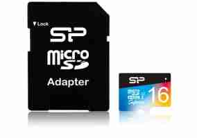 Карта памяти Silicon Power 16 GB microSDHC Superior COLOR UHS-I  + SD-adapter (SP016GBSTHDU1V20SP)