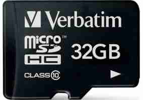 Карта памяти Verbatim 32GB microSDHC Class 10 + SD-adapter (44083)