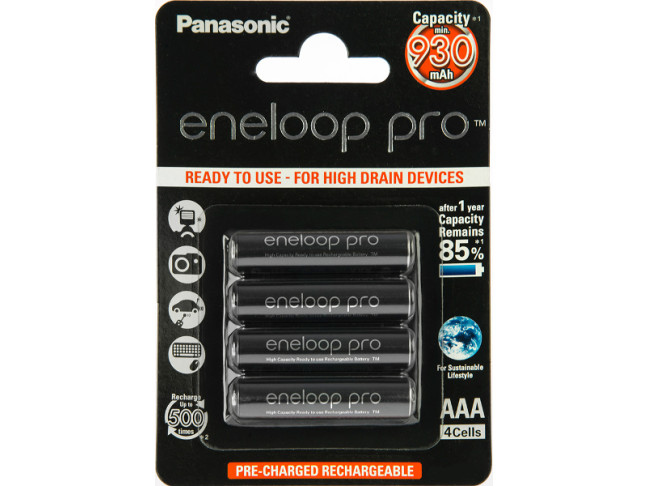 Аккумулятор Panasonic Eneloop Pro 4xAAA 930 mAh