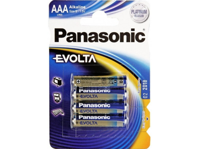 Батарейка Panasonic AAA bat Alkaline 4шт EVOLTA (LR03EGE/4BP)