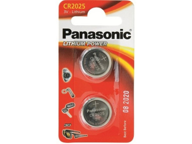 Батарейка Panasonic CR-2025 bat(3B) Lithium 2шт (CR-2025EL/2B)