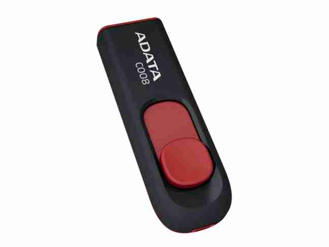 USB флеш накопитель A-Data 64 GB Classic C008 Black/Red (AC008-64G-RKD)