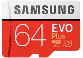 Карта памяти Samsung 64 GB microSDXC Class 10 UHS-I U3 EVO Plus