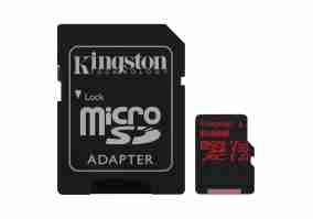 Карта памяти Kingston 64 GB microSDXC Class 10 UHS-I U3 Canvas React + SD Adapter SDCR/64GB