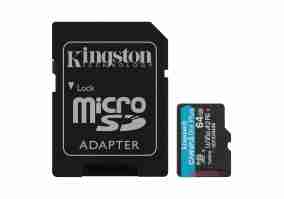 Карта памяти Kingston 64 GB microSDXC UHS-I U3 Class 10 Canvas Go! + GD-adapter