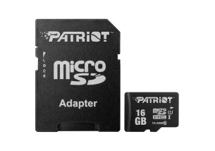 Карта пам'яті Patriot 16 GB microSDHC UHS-I + SD adapter (PSF16GMCSDHC10)