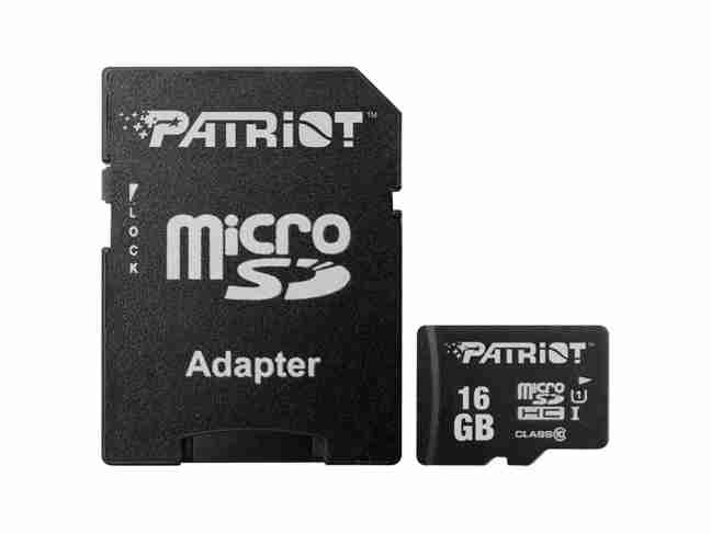 Карта пам'яті Patriot 16 GB microSDHC UHS-I + SD adapter (PSF16GMCSDHC10)