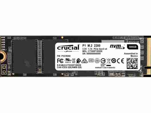 SSD накопитель Crucial P1 M.2CT500P1SSD8 500 ГБ