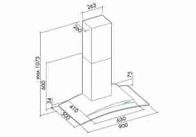 Вытяжка Falmec Atlas Vetro 90/800 780 м3/ч 90 см