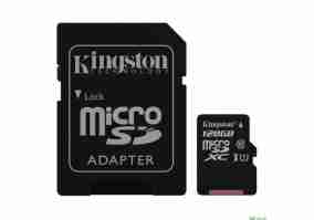 Карта памяти Kingston 128 GB microSDXC Class 10 UHS-I U3 + SD SDCR/128GB