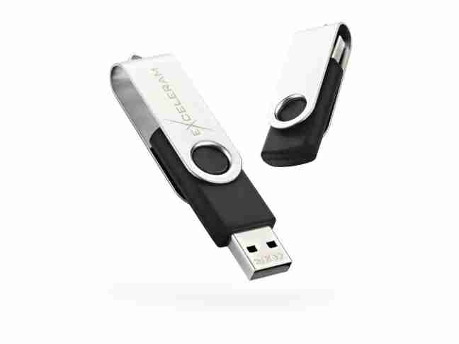 USB флеш накопитель Exceleram 64 GB P1 Series Silver/Black USB 2.0 (EXP1U2SIB64)