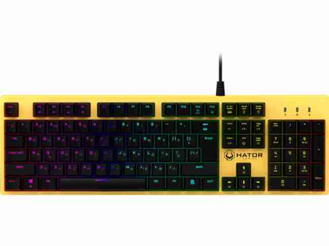 Клавиатура Hator Rockfall Mechanical Blue Switches Yellow Edition RU (HTK-601)