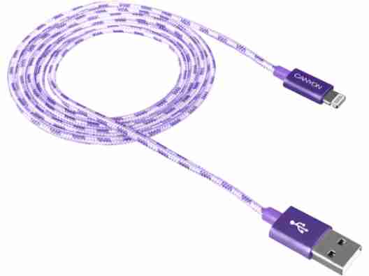 Кабель Canyon USB - Lightning 1м, Purple (CNE-CFI3P)