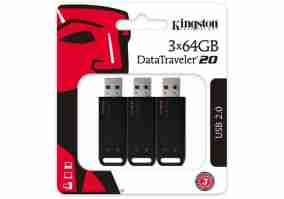 USB флеш накопичувач Kingston 3x64GB DataTraveler 20 (DT20/64GB-3P)