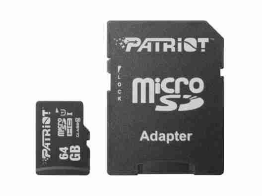 Карта памяти Patriot 64 GB microSDXC UHS-I + SD adapter (PSF64GMCSDXC10)