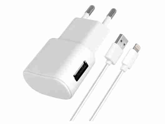 Зарядное устройство Florence 1USB 1A + Lightning cable White (FW-1U010W-L)