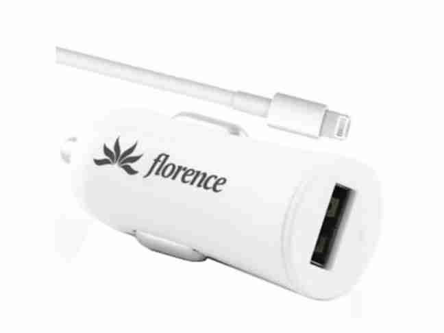 Зарядное устройство Florence USB + cable iPhone 5/6/6 Plus white, 1200mA (CC12-IPH6)