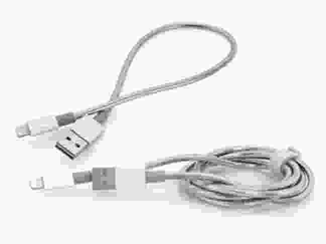 Кабель Verbatim USB2.0-Lightning, 1м+0.3м Silver (48873)