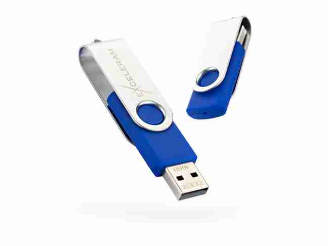 USB флеш накопитель Exceleram 8 GB P1 Series Silver/Blue USB 2.0 (EXP1U2SIBL08)