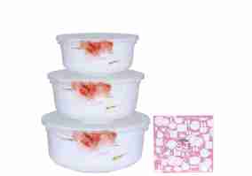 Набор салатников с крышкой S&T Цветочная акварель 3 шт (30053-16005)