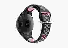 Ремінець для Garmin QuickFit 22 Nike-style Silicone Band Black/Pink