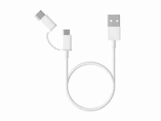 Кабель Xiaomi USB 2.0 AM to Micro 5P + Type-C 0.3m White (383655)