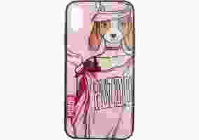 Чохол-накладка PUZOO для iPhone X Glass Printing with TPU Yuppie Annie Pink