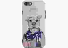 Чехол-накладка PUZOO для iPhone 7/8 TPU Glossy Shiny Powder Art dog Brown Aboo