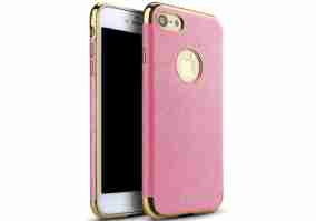 Чехол Ipaky для iPhone 7 Plus Chrome connector + Leather Back case Pink/Gold