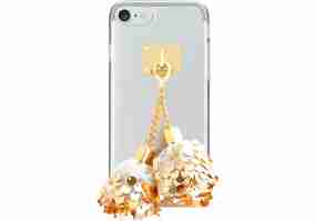 Чехол DDPOP для iPhone 7 Spangle Ball case White/Gold