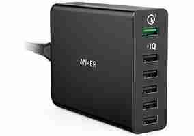 Сетевое зарядное устройство ANKER PowerPort 5 - 63W 2xQC3.0 & 3xUSB PowerIQ Black