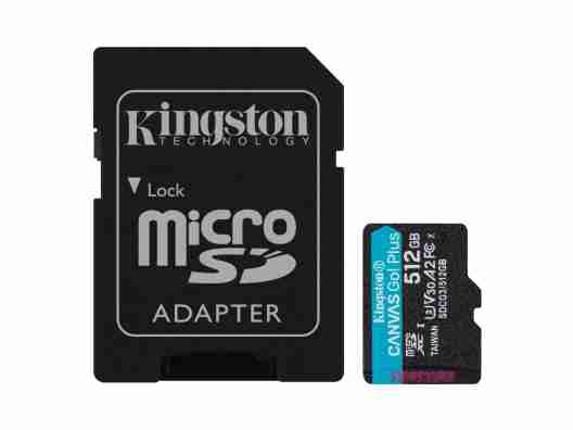 Карта памяти Kingston 512 GB microSDXC class 10 UHS-I U3 Canvas Go! Plus + SD Adapter (SDCG3/512GB)