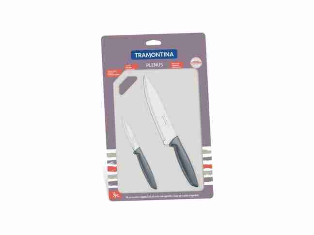 Набір ножів Tramontina Plenus та пластикова обробна дошка (23498/614)