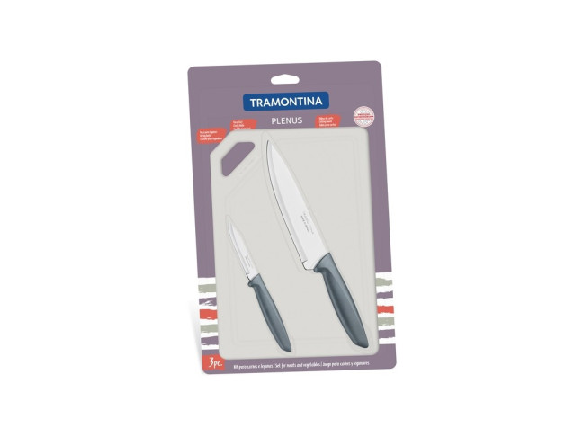Набір ножів Tramontina Plenus та пластикова обробна дошка (23498/614)