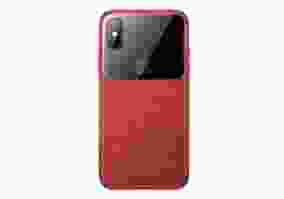 Чехол BASEUS для iPhone XS Glass & Weaving Red WIAPIPH58-BL09