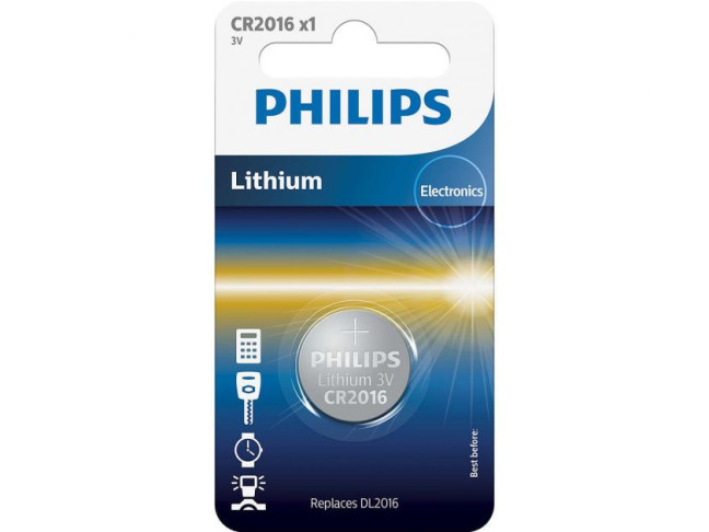 Батарейка Philips Lithium CR 2016 BLI 1 CR2016/01B