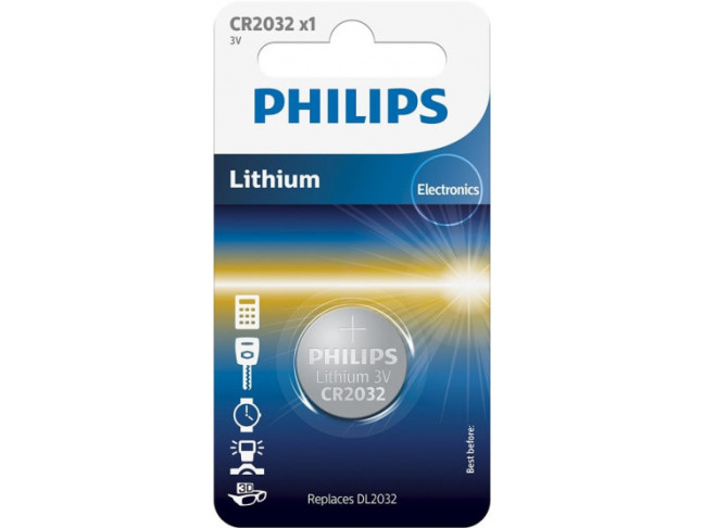 Батарейка Philips Lithium CR 2032 BLI 1 CR2032/01B