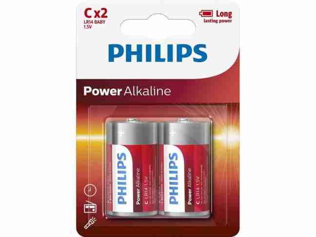 Батарейка Philips Power Alkaline C BLI 2 LR14P2B/10