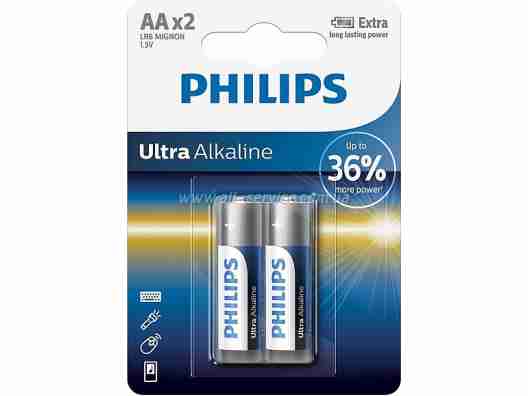 Батарейка Philips Ultra Alkaline AA BLI 2 LR6E2B/10