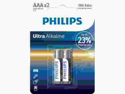 Батарейка Philips Ultra Alkaline AAA BLI 2 LR03E2B/10