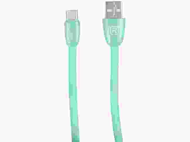Кабель Recci USB  JELLY/ 100cm Type-C USB cable, Output 2.4A (green)