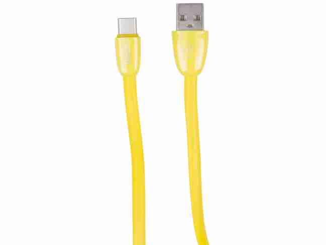 Кабель Recci USB  JELLY/ 100cm Type-C USB cable, Output 2.4A (yellow)