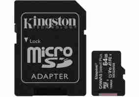Карта памяти Kingston microSDXC UHS-I 100R A1 64GB class 10 (без адаптера)